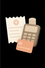 Receipt, card reader, and coin stack symbolizing better margins and direct payouts.